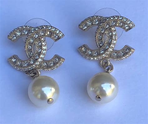 fake chanel pearl drop earrings|pearl drop earrings vintage.